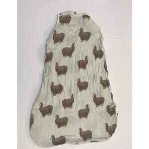 MilkBarn Bamboo Baby Sleep Sack 6-12M Llama Print Muslin Wearable Blanket